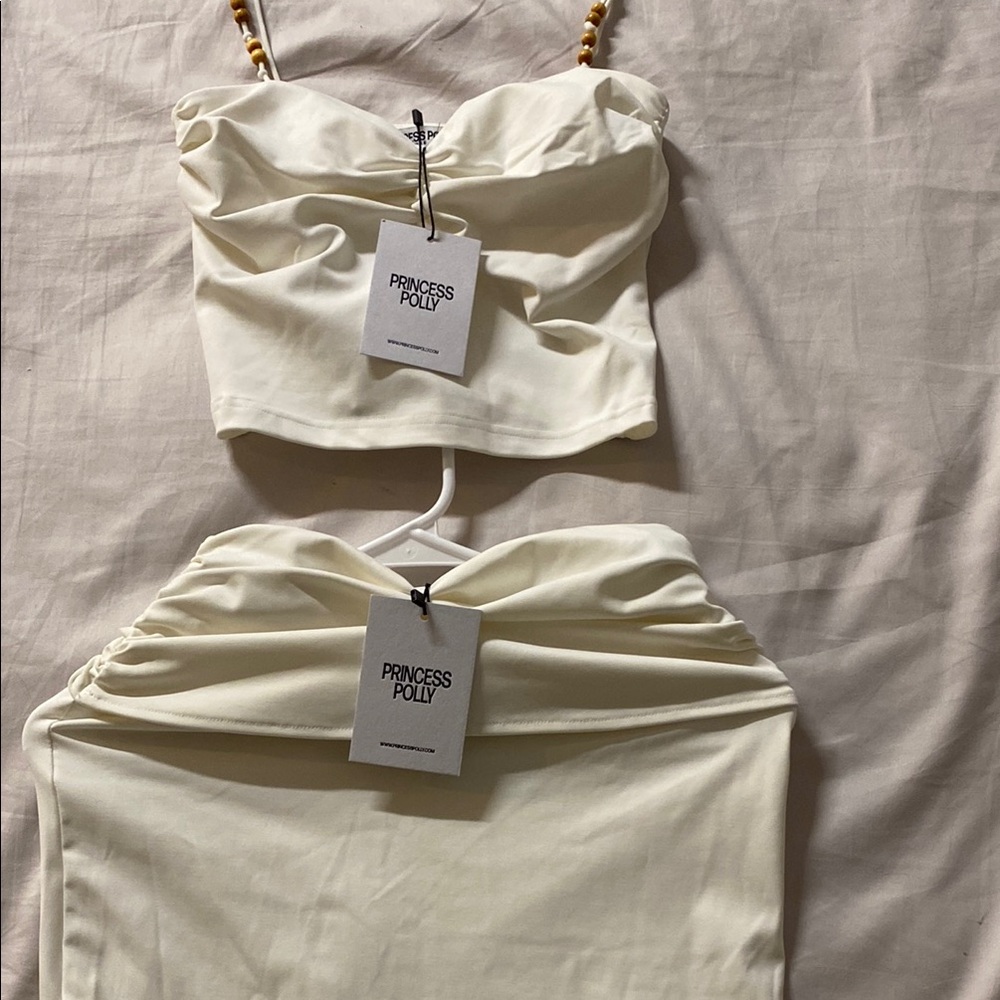New Princess Polly Set Cream Bustier Camisole - Picture 2 of 5